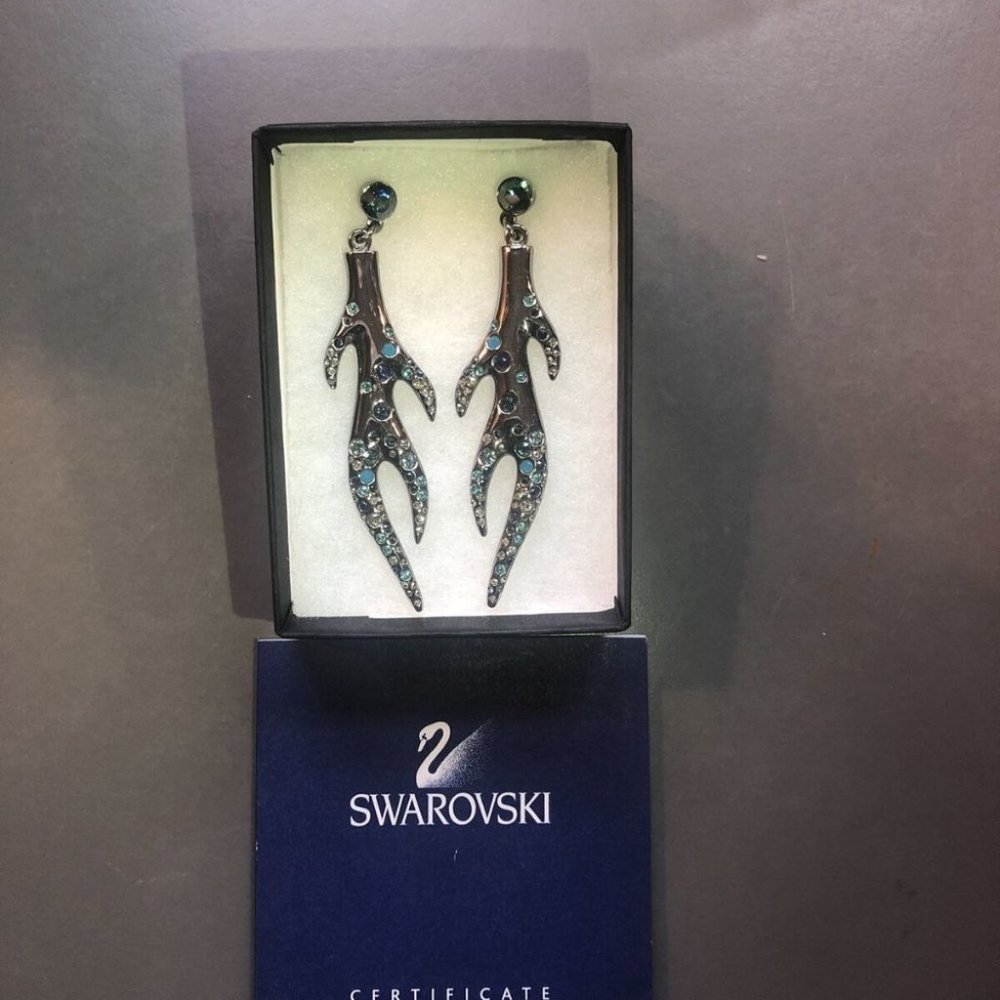 New Swarovski Blue Coral Branch‎ Earrings